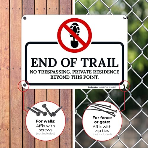 End of The Trail No Trespassing Private Residence Beyond This Point Sign, - Image 3