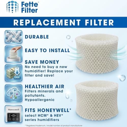 Fette Filter - 4 Pack Premium Humidifier Filters Compatible with Honeywell Humidifier Filter HAC-504, HAC-504AW & Honeywell Filter A & Cool Mist Humidifiers (QTY 4) - Image 4