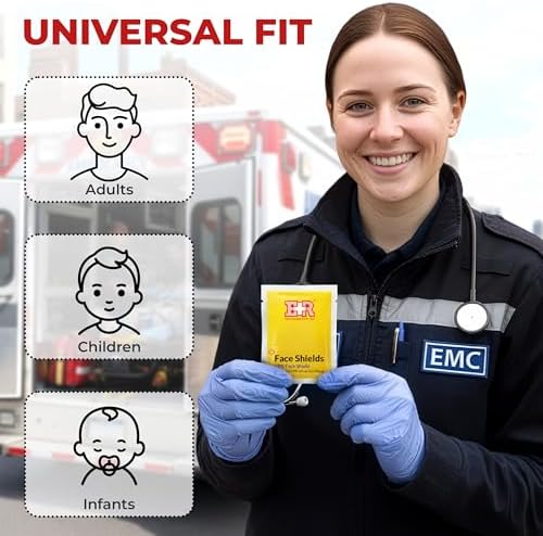 Ever Ready First Aid CPR Face Shield fits Adults, Children and Infants - 10 Pack - Image 5