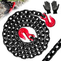G80 Transport Binder Chain,10FT 1/2" Trailer Safety Chains with Grab Hooks, 12,000 Lbs Safe Working Load Heavy Duty Chain for Transporting,Towing,Logging Tie Down Binding Provides (Oiled Black) by SENKEYFE