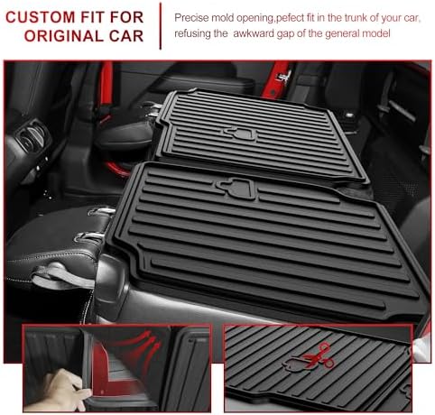 AOMSAZTO Rear Seat Back Cover Backrest Protector for Jeep Gladiator JT 2020-2025 2026 with Seatback Mat fit 2026 Gladiator Accessories 2 Pieces-with Folding Lip - Image 2