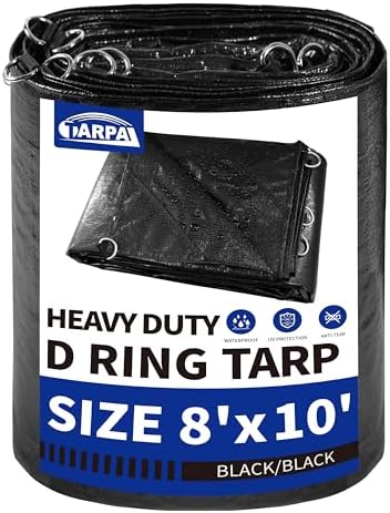 TARPAL Tarp 8x10 Feet Tarps Heavy Duty Waterproof 14mil D-Ring Tarp by TARPAL