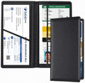 Car Registration and Insurance Card Holder, PU Leather, Carbon Fiber Black by Unknown
