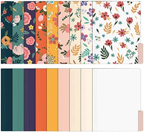 EOOUT 18 Pack Decorative File Folders Floral Folders Cute File Folder, Letter Size Colored File Folders,1/3-Cut Tabs, 9.6 x 11.6 Inches, for Office, School, Home by EOOUT