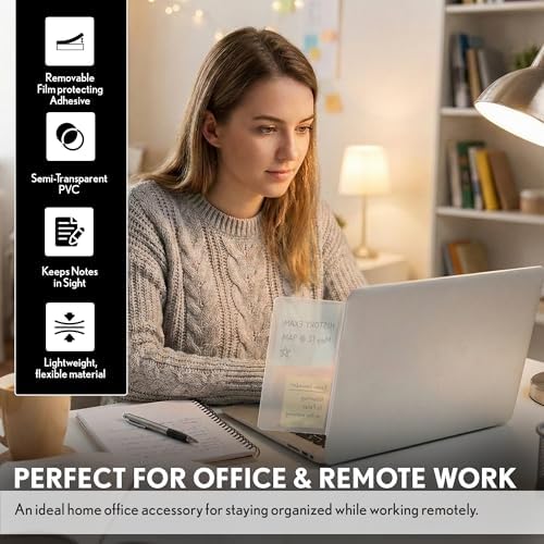 Computer Monitor Memo Board, 4-Pack, Sticky Note Holder Semi-Transparent - Image 3