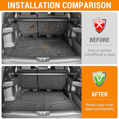 Cargo Mat Compatible with 2025 2026 Toyota 4Runner(Only for 5 Seats Gas) Cargo Liner Backrest Liner Seatback Protector for Toyota 4Runner Accessories(25-26 4Runner) - Image 2