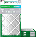 Filterbuy 12x25x1 Air Filter MERV 8 Dust & Allergy Defense (4-Pack) by Filterbuy
