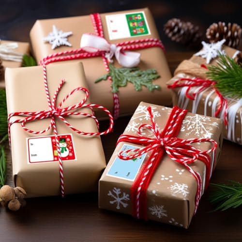 500 Christmas Gift Tags,Self Adhesive Santa Stickers for Xmas Presents - Image 3