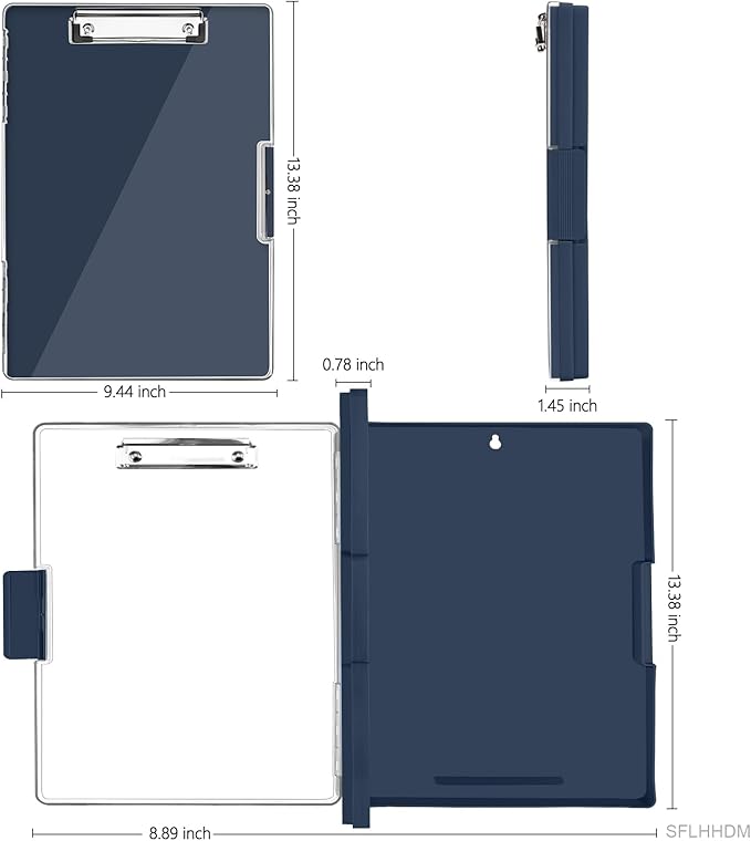 Clipboard with Storage, Heavy Duty Clip Boards 8.5x11 with 2 Storage Case - Image 2