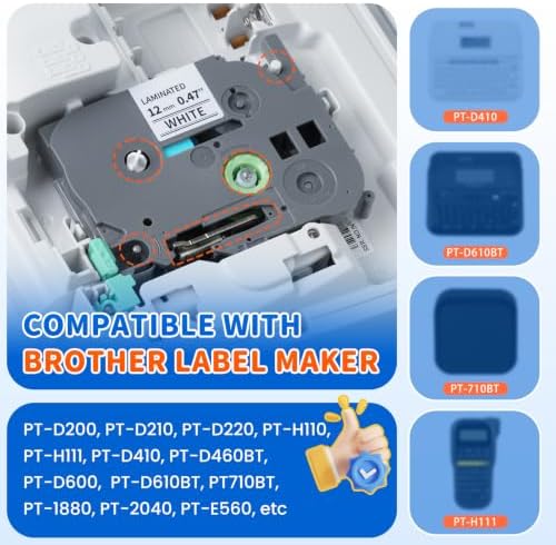 Replacement for Brother P-Touch Label Maker Tape 12mm 0.47" - Image 3