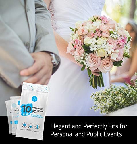 All-in-One Personal Protection Kits to GO - 10 Pack - With Plastic Gloves, Hand Cleansing Wipes, Disposable Face Mask - Image 4