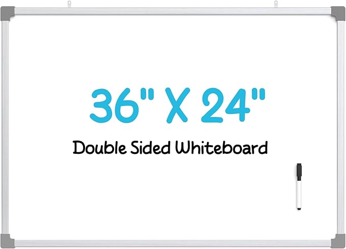 MaxGear Dry Erase Board for Wall, Double-Sided Large Whiteboard, Hanging for by MaxGear