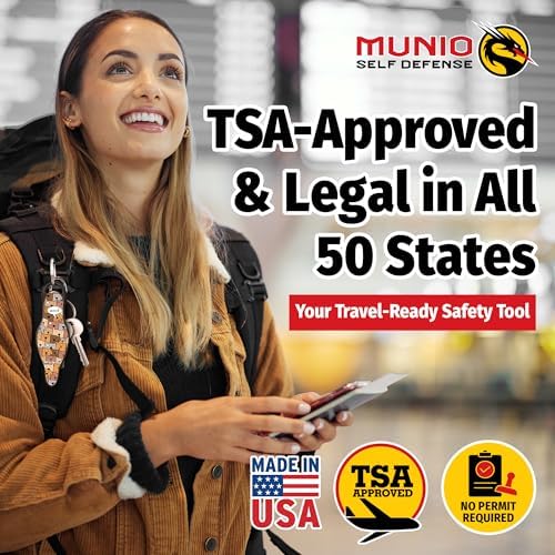 MUNIO Self Defense Keychain – Stylish, Portable Safety Tool for Women & Men – Non-Lethal, TSA Approved, Made in USA - Image 4