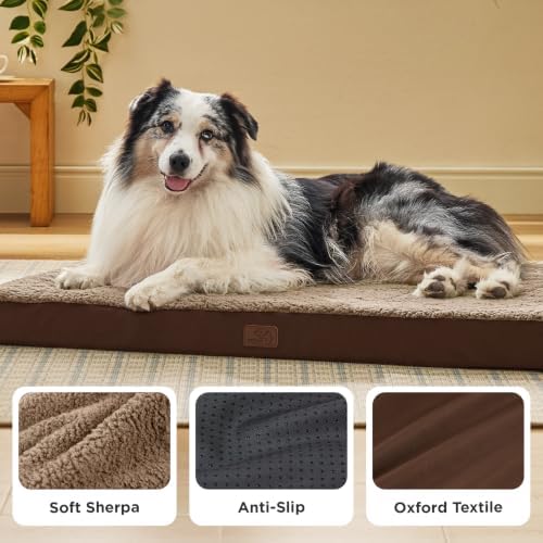 Bedsure XL Dog Bed for Crate, Pet Bed with Washable Cover, 41x29 Inch Brown - Image 4