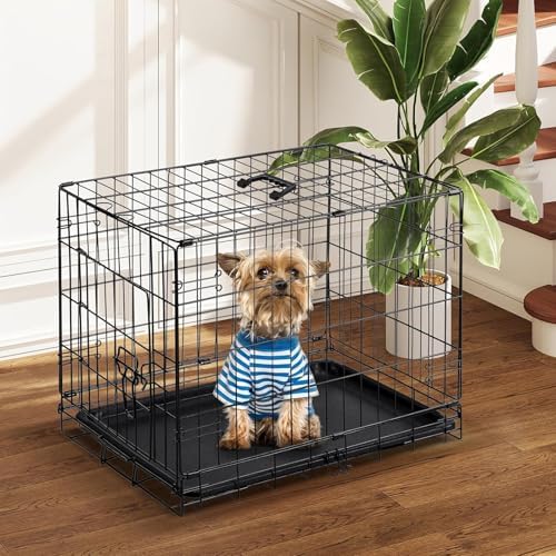 DUMOS 30 Inch Dog Crate, Foldable Puppy Small Medium Dog Cage Pet Kennel - Image 2