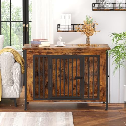 EasyCom 39.96" Dog Crate Furniture for 1 or 2 Dogs, 35-60 Pounds, Brown - Image 6