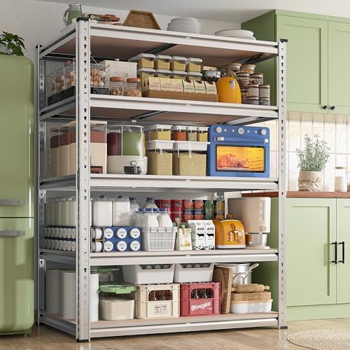 REIBII 2020LBS Garage Shelving Heavy Duty Metal Shelving 5 Tier Storage Shelves, Garage Shelves for Basement, Warehouse, Pantry, Closet, Kitchen, 72" H x 36" W x 16" D, Galvanized, 2 Pack - Image 6