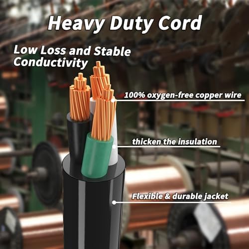 PlugSaf 16AWG 200 ft Black Extension Cord Outdoor, Long Extension Cord - Image 2