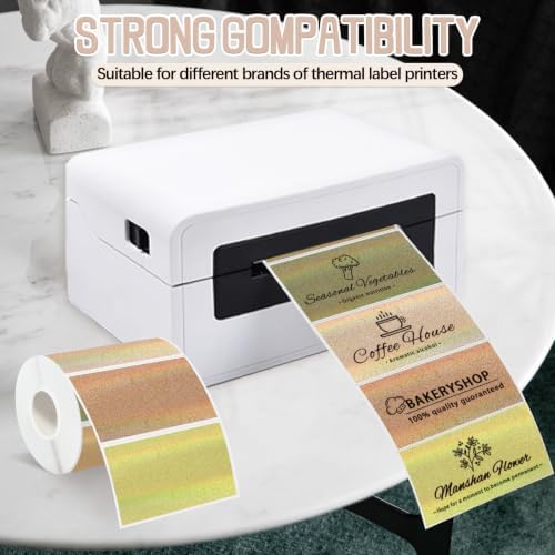 3"x2" Holographic Thermal Label,Self-Adhesive Rectangle Thermal Sticker for Logo Design,Price Tag,Thanks Card,Address,QR Code（Morandi Dots） - Image 3