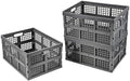Aebeky 3-Pack Plastic Collapsible Storage Crates-30L,Foldable Plastic Crates for Storage (Gray) by Aebeky