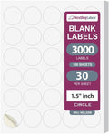 NextDayLabels 1.5 Inch Round Matte White Blank Labels by NextDayLabels