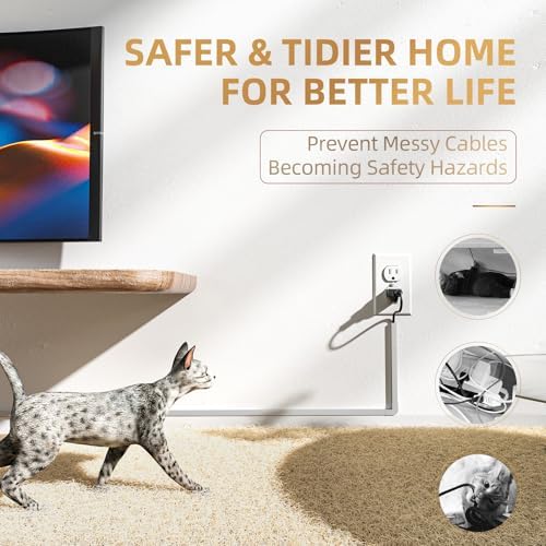 Delamu Cord Hider, 85in Cord Covers for Wires on Wall, One-Cord Cable Hider, Self-Adhesive Wire Hiders Wire Covers for TV Cords on Wall, Paintable Cable Cover Management Kit, W0.59 H0.4in, Grey - Image 4