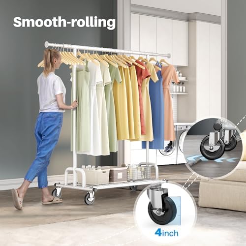 HOKEEPER Clothes Rack Collapsible Clothing Rack Capacity 525LBS White - Image 4