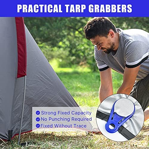 Tarp Clips Heavy Duty, 20 Pack Tarp Grabber Movable Canopy Clips for Outdoor Camping, Tent, Awning, Banner, Cover Swimming Pool Covers Plastic Tarp Holder Clips Blue - Image 3