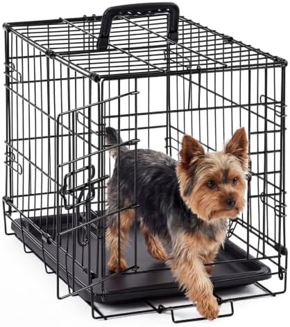 DUMOS Dog Crate, 18 Inch Small Foldable Dog Cage Metal Wire Pet Kennel by DumosLifestyle