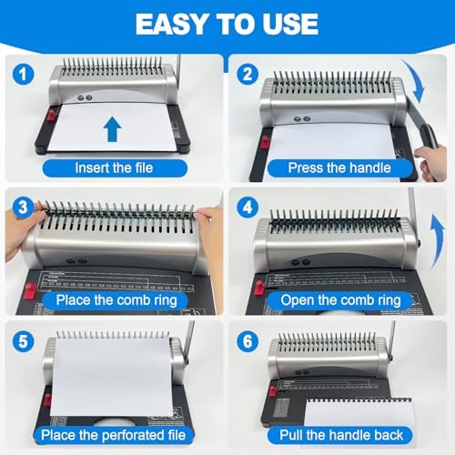 100PCS 21 Ring Plastic Comb Binding Spines 5/8 Inch Diameter - Image 4
