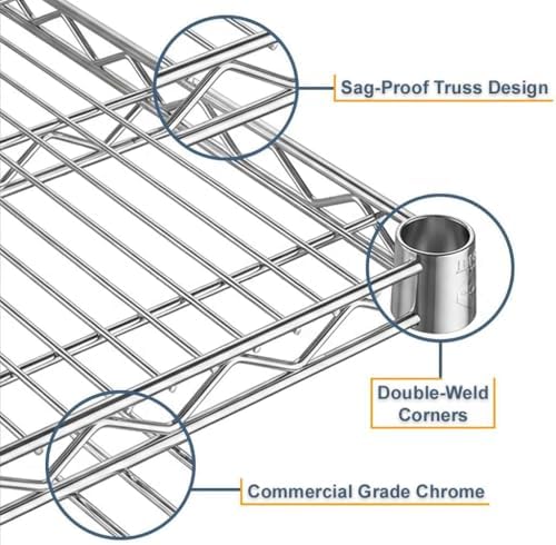 30" x 48" Heavy Duty Wire Shelving Shelf 4 Pack for Rack Expansion and Storage Reconfiguration, NSF - Image 3
