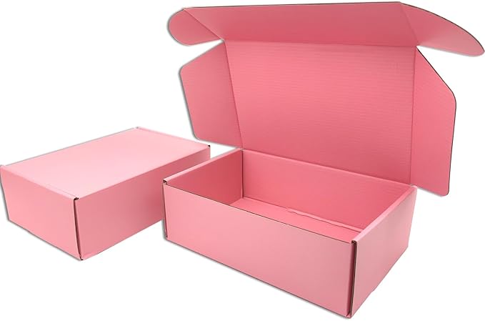 Small Pink Shipping Boxes for Small Business Pack of 25-9x6x3 inches Cardboard by Lmuze