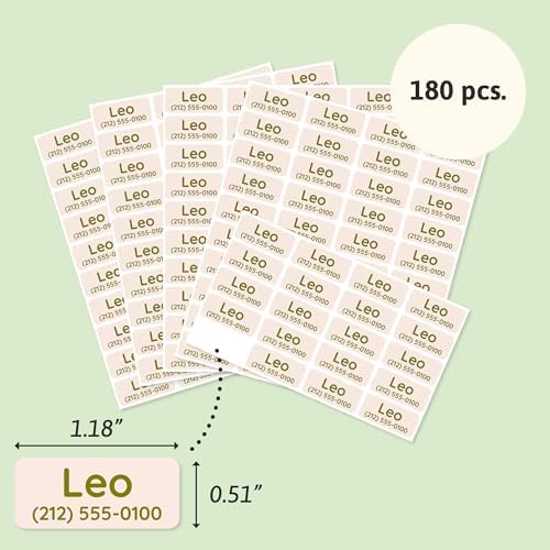 TeddyLabels - Clothing Labels for Nursing Home (180) – Self-Adhesive Name Tags for Clothes and Personal Items. Personalized Labels for Daycare, Nursing Homes, and Laundry Use - Beige - Image 6