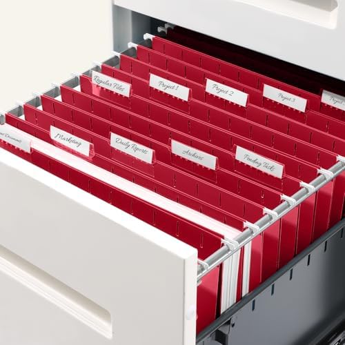 SUNEE Hanging File Folders, 25 Pack Letter Size Hanging File Folders with 1/5-Cut Tabs, Ideal for Home and Office Organization and Papers Classification,Red - Image 7