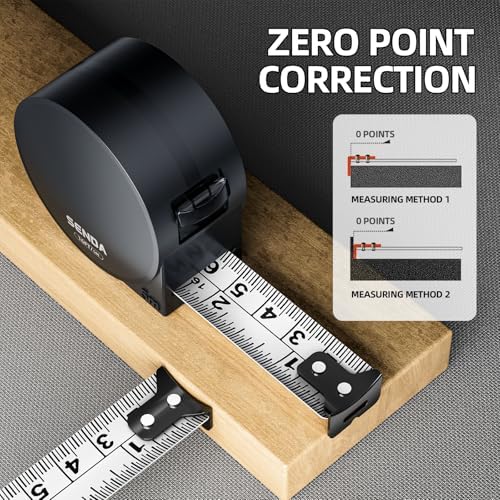 SENDA Tape Measure 16FT/5M, Compact Mini Measuring Tape, Black and White Faceted Ruler Tape, Easy-to-Read Metric/Inch Measurements for Home, Office & DIY Crafts Use(16Ft) - Image 3