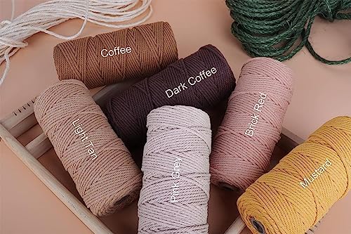 NOANTA Avocado Green Macrame Cord 3mm x 109yards, Cotton Rope Macrame Yarn - Image 3