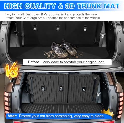 Cartist Trunk Mat Fits for 2026 Hyundai Palisade Gas Cargo Liner, TPE All Weather Cargo Mat for Palisade Accessories (with Backrest Mat) - Image 6