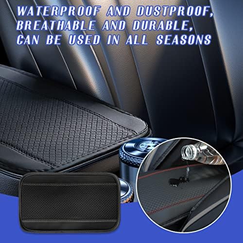 Ziciner Car Center Console Armrest Pad, 12.6X 7.2 Inch PU Leather Waterproof Auto Armrest Seat Box Cover Protector, Universal Car Interior Accessories (Black & Grey) - Image 6