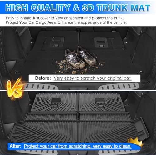 Durango Cargo Liner - Trunk Mat for Dodge Durango 6 & 7 Seats 2016-2025 2026, All Weather Cargo Mat for Durango Accessories, Heavy Duty Car Mats, Car Accessories - Image 6