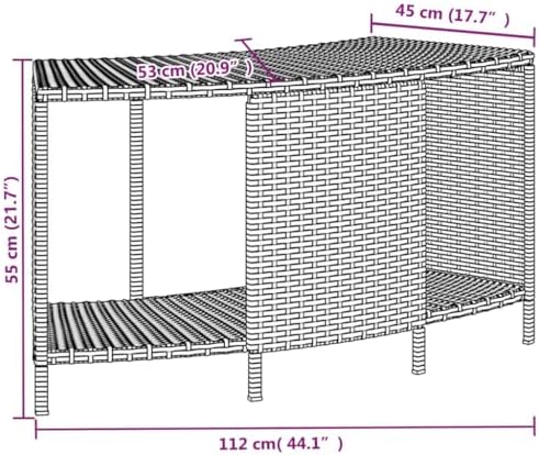 Storage Shelves for Hot Tub 2 Pcs Gray Poly Rattan - Image 3