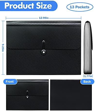 Cesil 2Pcs 13 Pockets Accordion File Organizer Expanding File Folders - Image 3