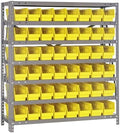 Quantum Storage Systems 1239-101YL Steel Shelving Unit with 4" Shelf Bins, 12" D x 36" W x 39" H, Yellow by QuantumStorageSystems