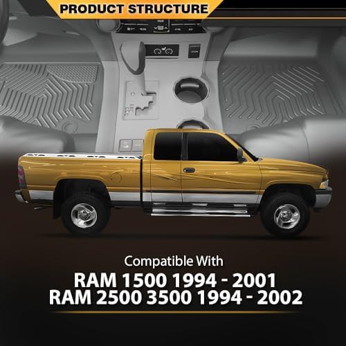 G-PLUS TPE Floor Mats Fit 1994-2001 Dodge Ram 1500/1994-2002 Ram 2500 3500 - Image 6