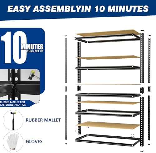 2025LBS Storage Shelves Heavy Duty 5 Tier Garage Storage Shelves - Image 6