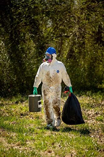 DuPont Tyvek 400 TY127S Disposable Protective Coverall with Respirator-Fit Hood and Elastic Cuff, White - Image 2