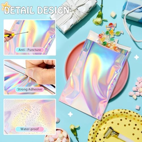 FUNFERY 6.3x9.4in Holographic Mylar Poly Mailers Self Sealing Adhesive Bag - Image 6