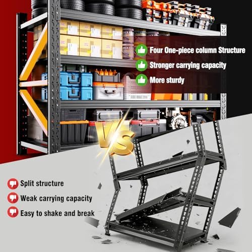 6 Set 6000LBS Heavy Duty Storage Shelves, 69"W Adjustable Garage Shelving Unit, Rust Proof Large Metal Storage Rack, 24"D x 69"W x 64"H Industrial Shelving for Warehouse, Basement, Supermarket - Image 4