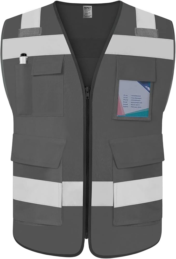 TCCFCCT Hi Vis Vest 5 Pockets High Visibility Reflective Safety Vest by TCCFCCTPROFESSIONALSAFETYSOLUTIONS