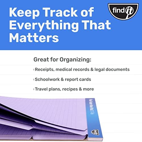 Find It File Folder Notepad - Pack of 12-9.5 x 12.5 Inch Notebook Organizer Folders for Filing, Document, and Clipboard Organization - Lavender - Image 5