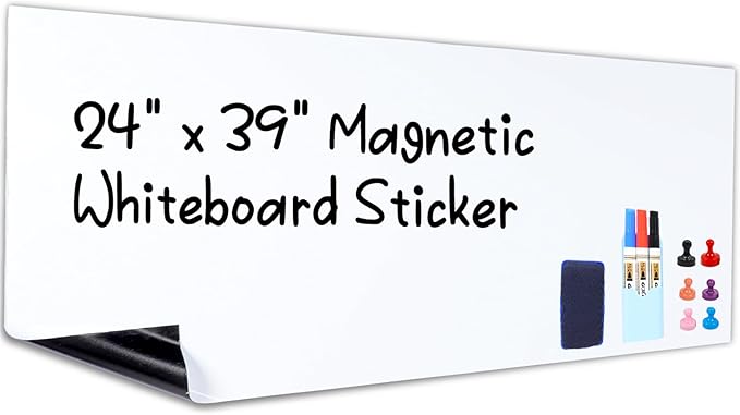 HAMIGAR Magnetic Whiteboard Contact Paper 24" x 39" Dry Erase White Board by HAMIGAR